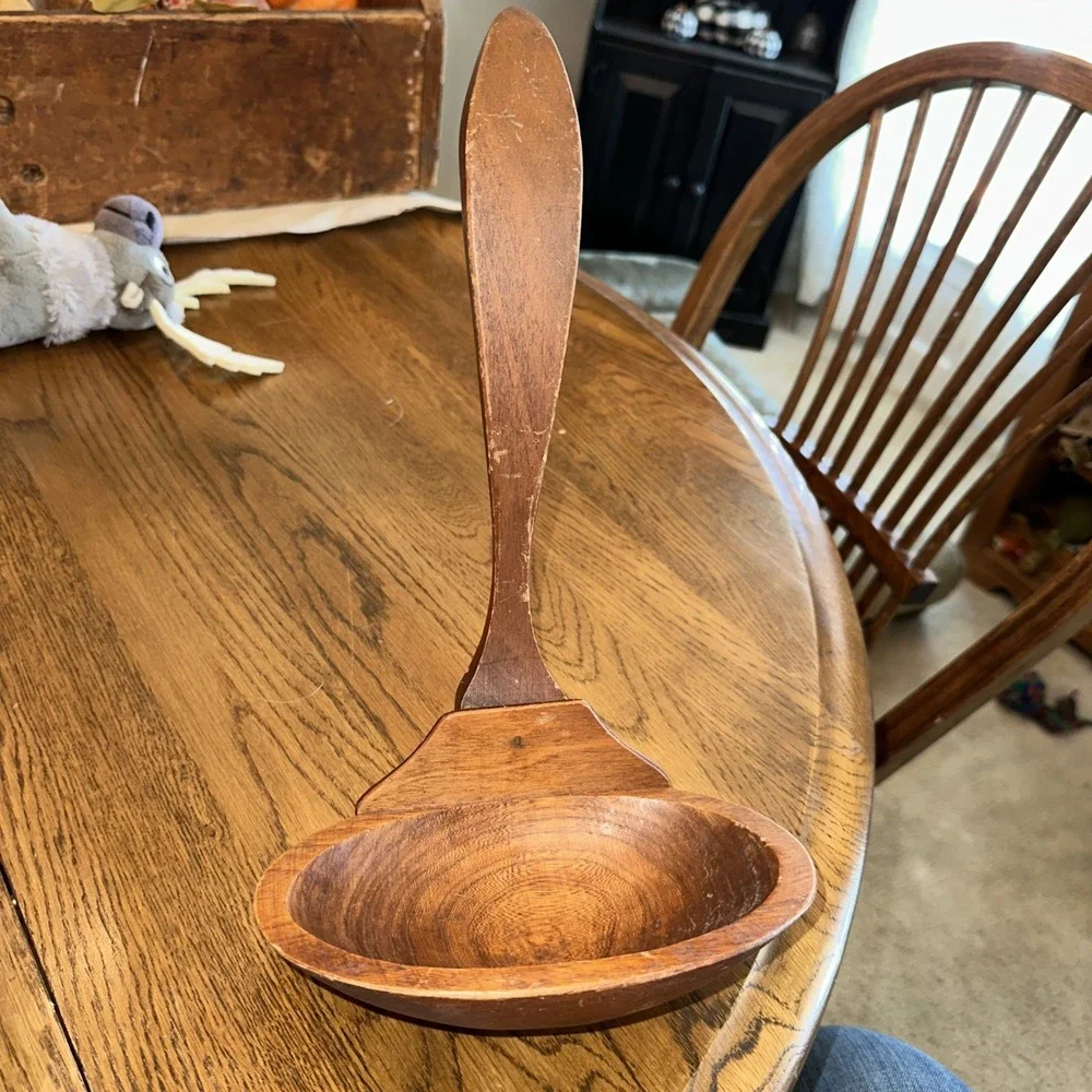 Vintage Wood Ladle Spoon Wall Decor Mid Century Modern Approximately 13